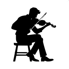 Fototapeta premium Black and White Ireland Traditional Violin Silhouette