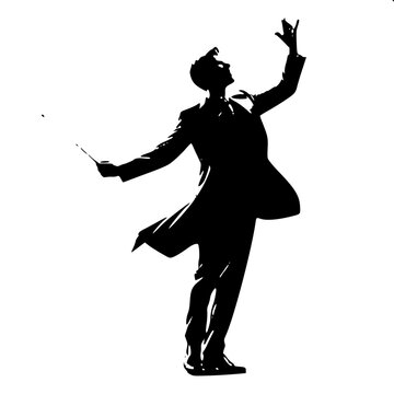 Black and White Classical Concert Maestro Silhouette