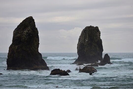 A Cloudy Day on the Oregon Coast near Cannon Beach