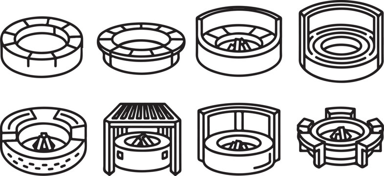 Diagram of various mechanical fasteners and threaded components Vector
