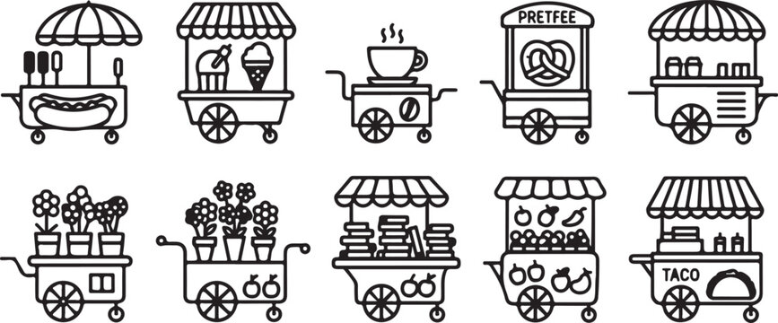 A collection of vintage and modern car illustrations showcasing automotive design evolution Vector