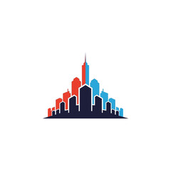 Fototapeta premium City Skyline with Colorful Buildings Downtown.