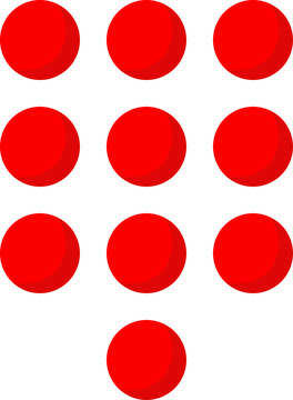 Red numeric keypad vector icon for phone dialer and security code