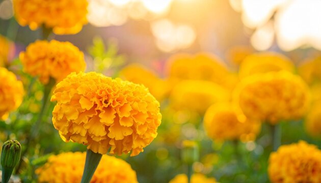 Vibrant yellow flowers in sunlight