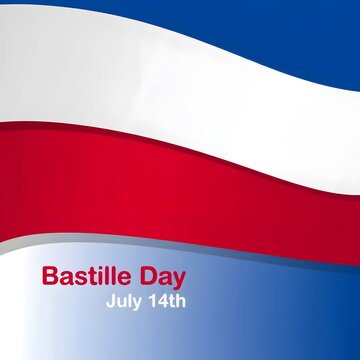 Celebrating bastille day with a vibrant french flag-themed graphic design