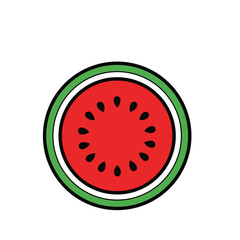 Fototapeta premium Vibrant and Fresh Watermelon Slice on White Background for Summer and Healthy Eating Concepts