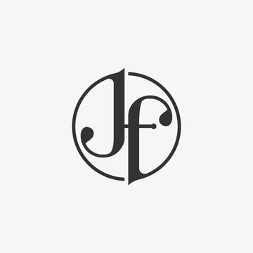 Luxury JF Monogram Logo in Circle
