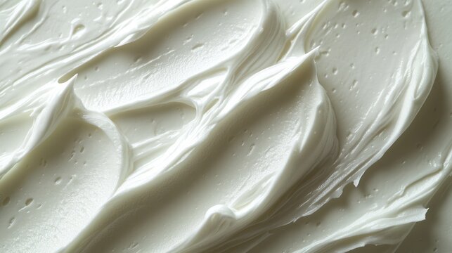 Close-up of Swirled White Frosting on Cake