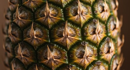 Fototapeta premium The intricate geometric pattern of a pineapple's skin.