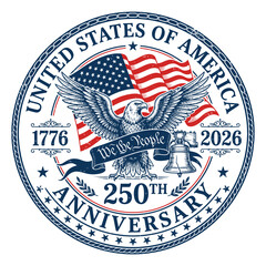 United States 250th Anniversary 1776–2026 Vintage Patriotic Eagle Seal © TAPU SHAHA