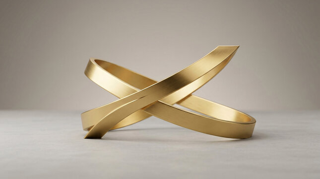 Anneaux dor&eacute;s crois&eacute;s symbole d&rsquo;union et de mariage