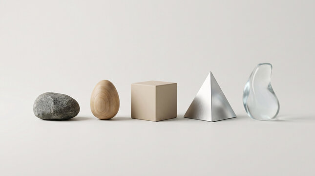 &Eacute;volution de formes g&eacute;om&eacute;triques du simple au complexe illustrant progression et transformation