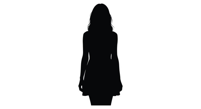 A striking full body silhouette of a woman facing away simple and elegant silhouette