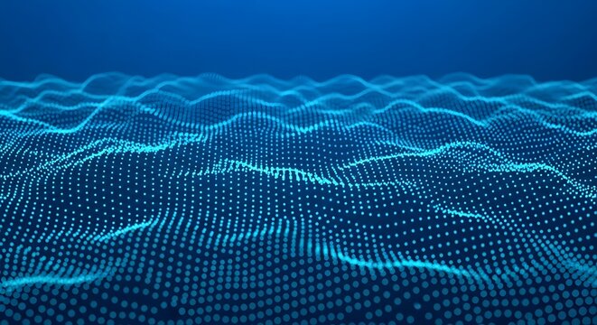 Digital wave pattern in blue tones.