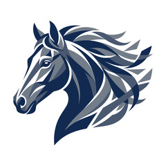 Fototapeta premium Dynamic Abstract Horse Head with Flowing Mane