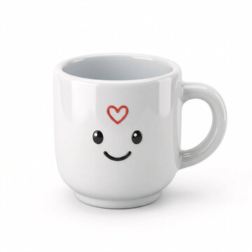 Tasse avec visage souriant symbole de convivialit&eacute; et chaleur