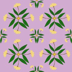 Fototapeta premium Cute seamless background with flowers - Minimal and feminine artwork of flowers for home and furniture decoration - Seamless flowers pattern 