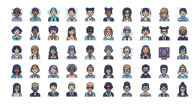 Diverse Pixel Art Avatars: People Icons Collection