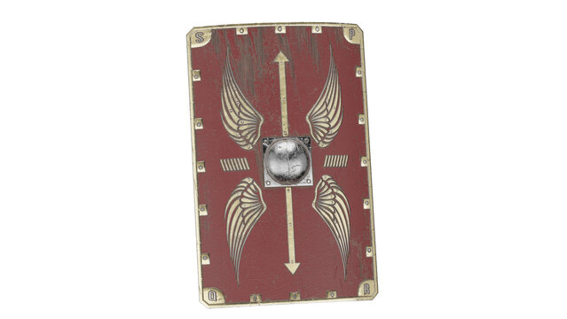 Roman shield scutum in 3D design for historical display