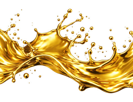 PNG Golden liquid splash art