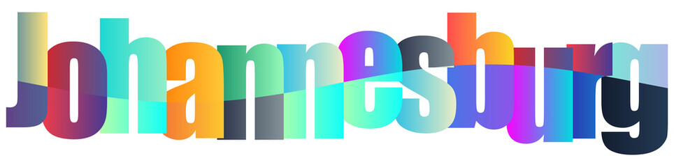 Naklejka premium Colorful 3D Text Design Featuring City Name Johannesburg With Gradient Effects