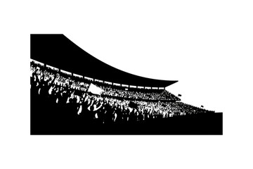 Obraz premium Stadium Spectacle: A stadium filled with excited spectators, captured in a dynamic silhouette, capturing the energy of a live event or sport.