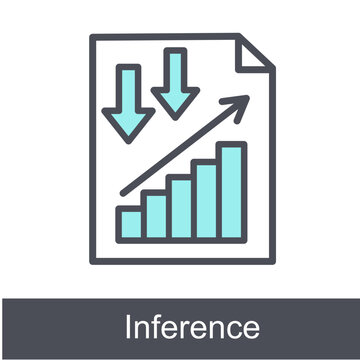 Inference Blue Vector Icon On White Background
