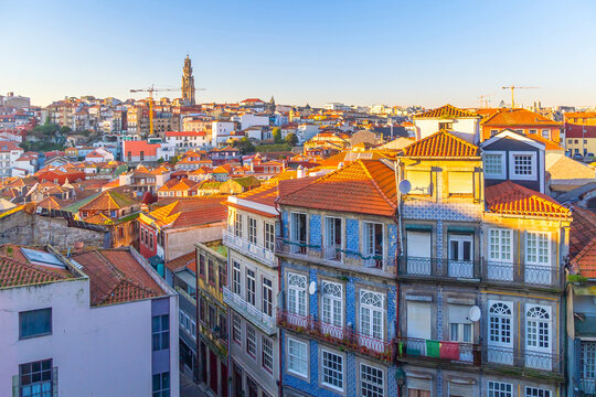 Cityscape of Porto historic center in Portugal