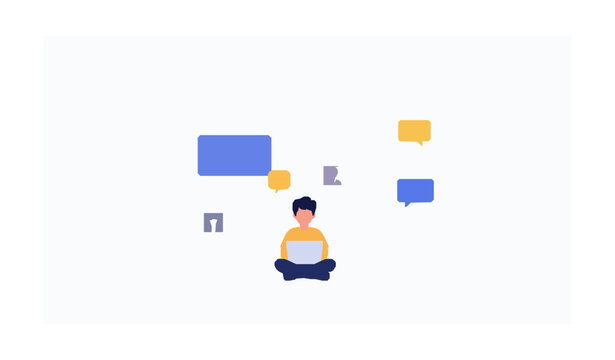 Modern LMS Learning Management System Dashboard with Student Using Laptop Online Education Concept Vector