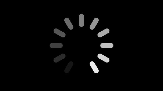 Minimalist White Loading Spinner Animation Isolated on Black Background