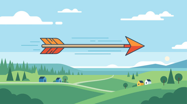 Lag BaOmer celebration features an arrow flying over a green landscape