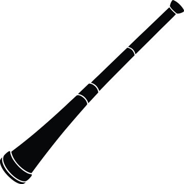 didgeridoo silhouette vector art illustration, black and white design