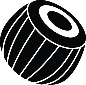 mridangam silhouette vector art illustration, black and white design