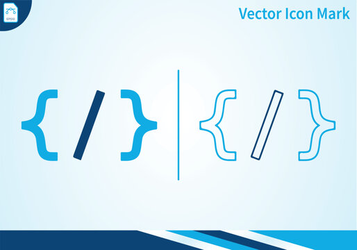 Coding brackets vector icon mark design inspiration logo.