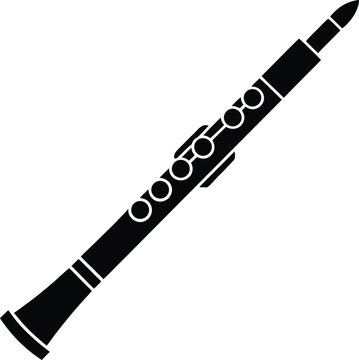 Piccolo flute silhouette vector art illustration