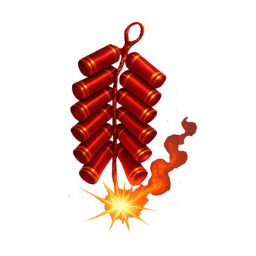PNG Vibrant festive firecracker illustration.