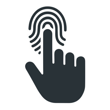 fingerprint touch icon illustration vector