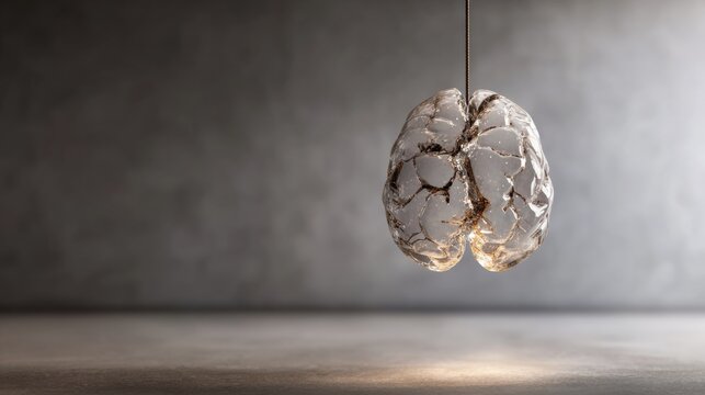 The shining brain is in an empty space 