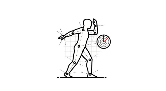 Human Motion Analysis: Runner with Motion Capture Points and Timer