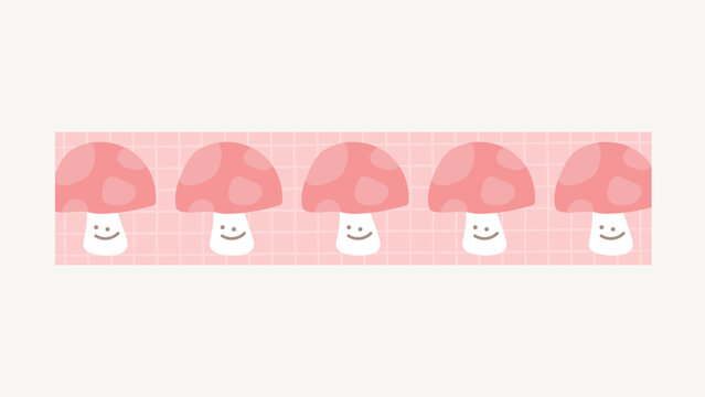 Cute pink mushroom pattern vector