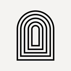 Naklejka premium Minimalist black and white arch element vector