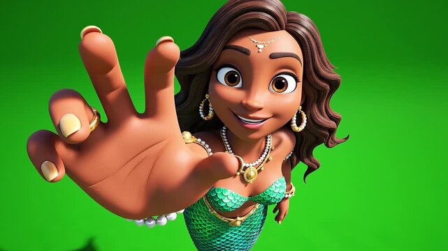 3D Animated Mermaid Character for Ozarks Lake Project Green Screen