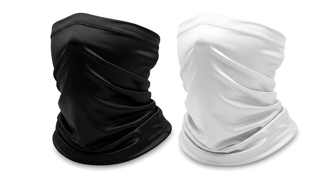 a black and white neck gaiter