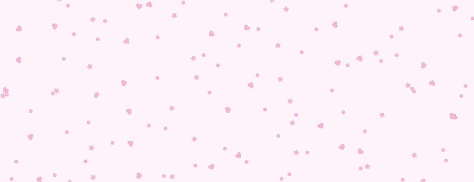 Pink hearts stars pattern background vector