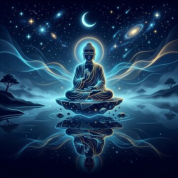 Buddha Purnima Greeting Poster with Spiritual and Peaceful Theme