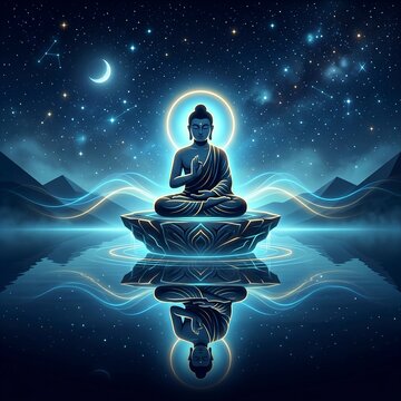 Buddha Purnima Greeting Poster with Spiritual and Peaceful Theme