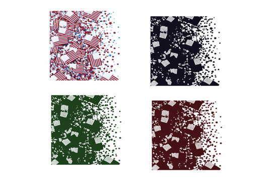 Four abstract textured panels a study in color and digital distortion