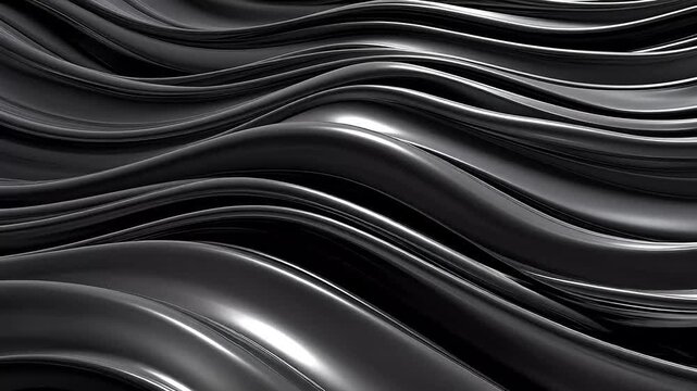 Digital silver wave curve sculpture abstract background