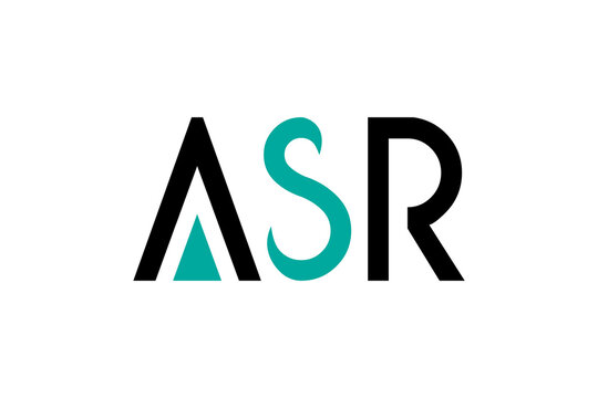 Modern Minimalist ASR Logo Design in Black and Teal