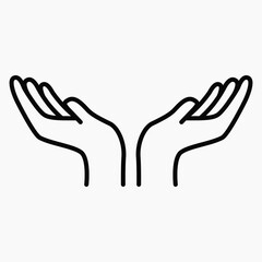 Obraz premium Minimalist open hands icon vector